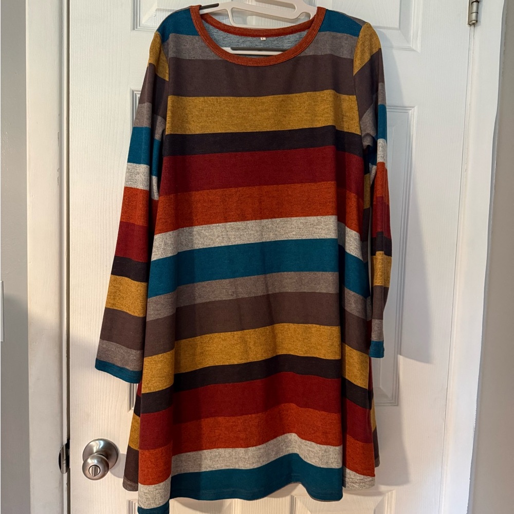 Striped Long Sleeve Dress
